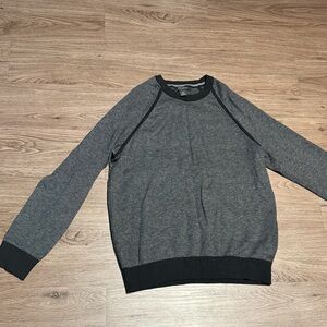 Banana Republic Gray Crewneck Sweater with Black Trim
